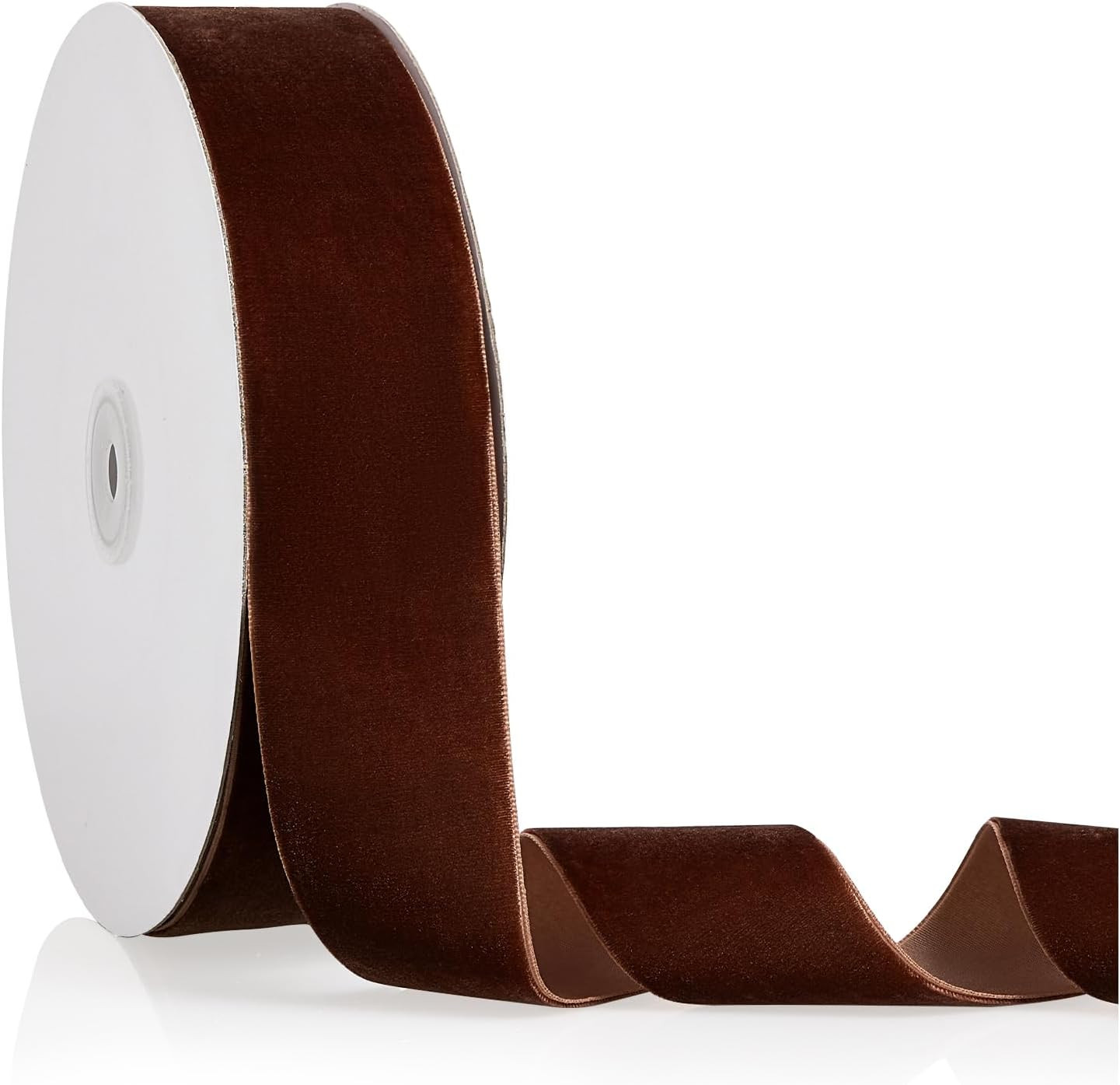 1.5" X 20 Yards Brown Velvet Ribbon for Christmas Tree Wreath Decoration Handmade Crafts Ornament... | Amazon (US)