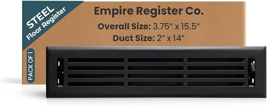 EMPIRE REGISTER CO Linear Design, Heavy Duty Floor Vent Covers, Metal Damper Attached. Vent Cover... | Amazon (US)