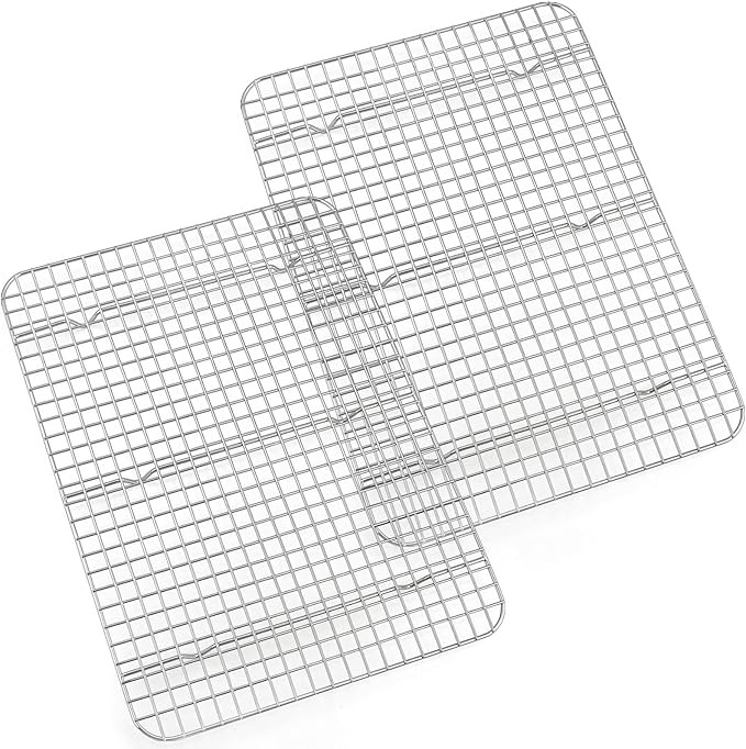 Cooling Rack Set of 2, E-far 1/2 Sheet Baking Racks for Oven Cooking Roasting Grilling, Stainless... | Amazon (US)