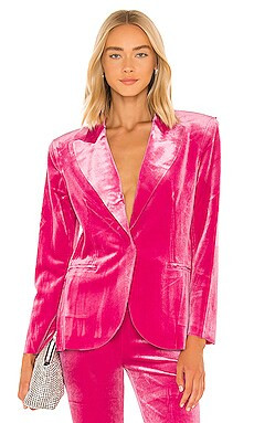 Norma Kamali Single Breasted Blazer in Rose from Revolve.com | Revolve Clothing (Global)