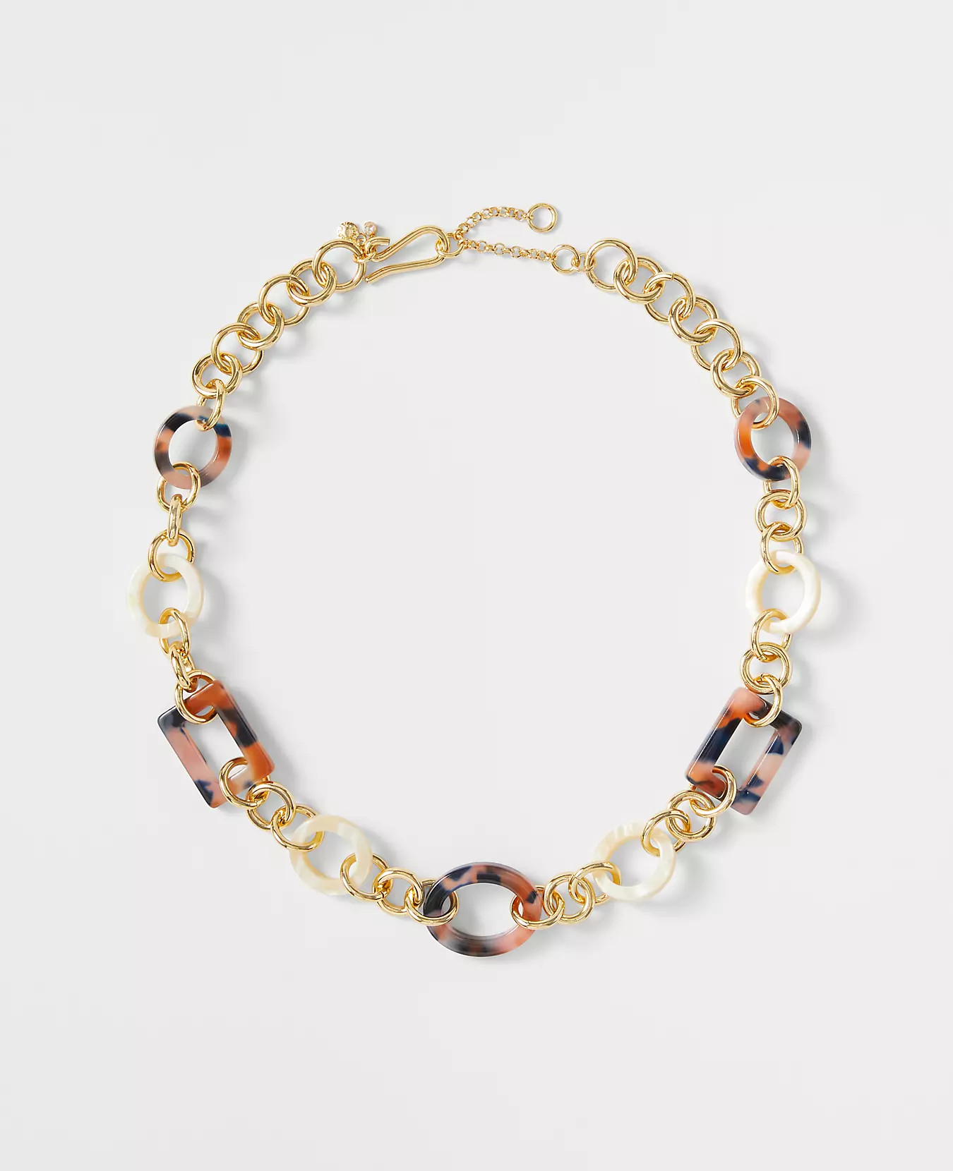 Tortoiseshell Point Metal Link Statement Necklace | Ann Taylor (US)