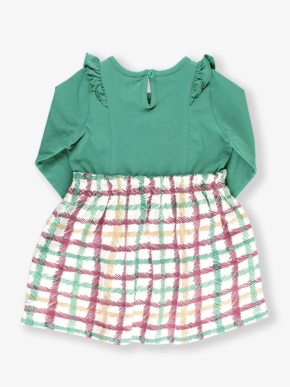 Long Sleeve Mix Print Dress | RuffleButts / RuggedButts