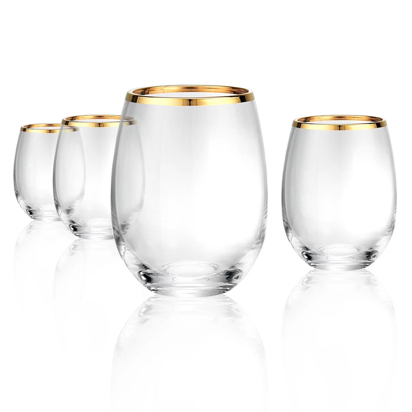 Artland 4-piece Gold Band Stemless Wine Glass, Clrs | Kohl's