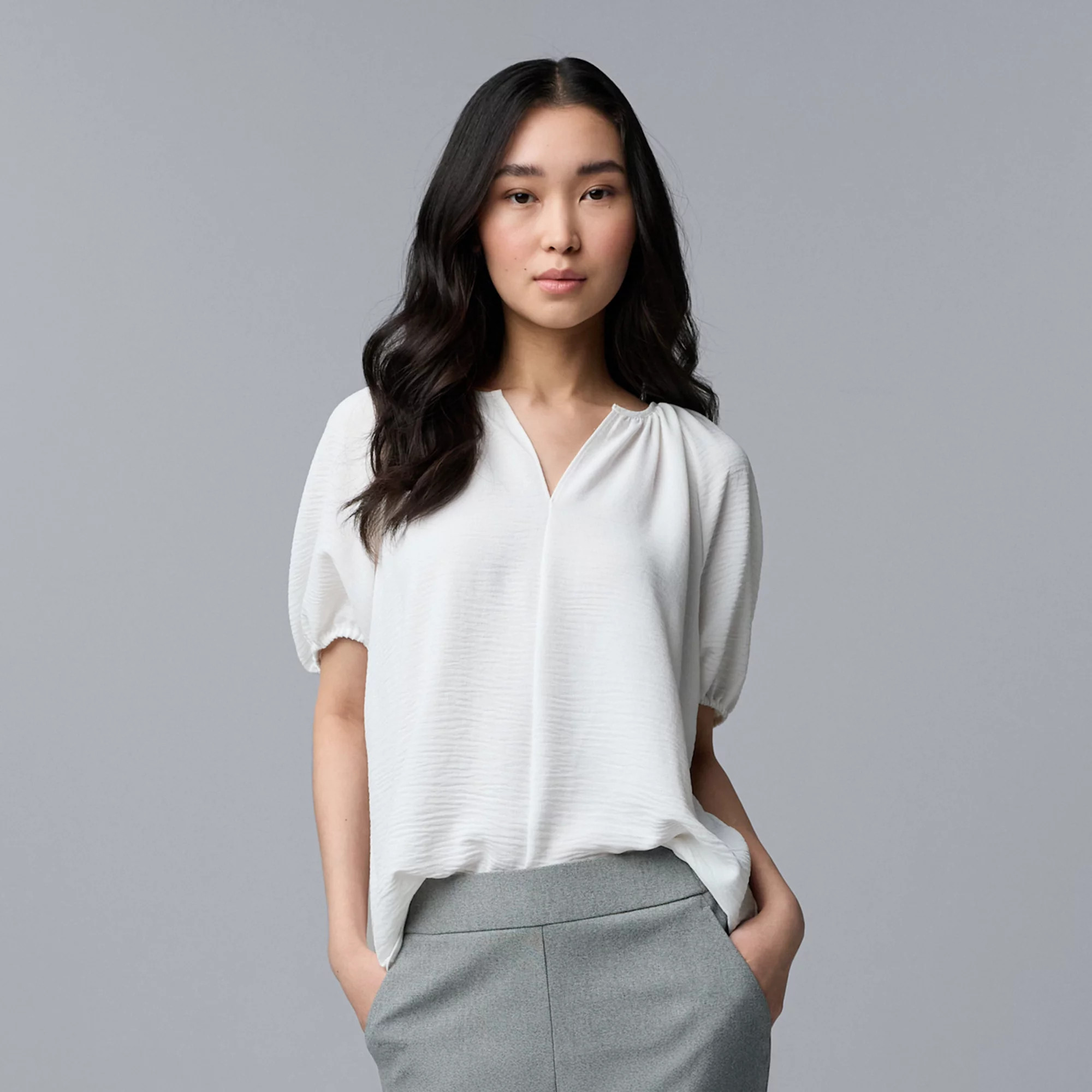 Women's Simply Vera Vera Wang Shirred Blouse | Kohl's