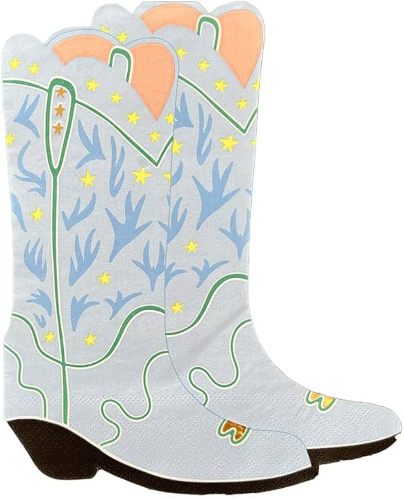 Yeehaw Large "Boots" Napkins - Boot Napkins - Boot Shape Napkins - Cowboy Theme - Cowboy - Cowboy... | Amazon (US)