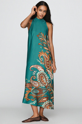 Farm Rio Halter Maxi Dress By Farm Rio in White Size S P | Anthropologie (US)