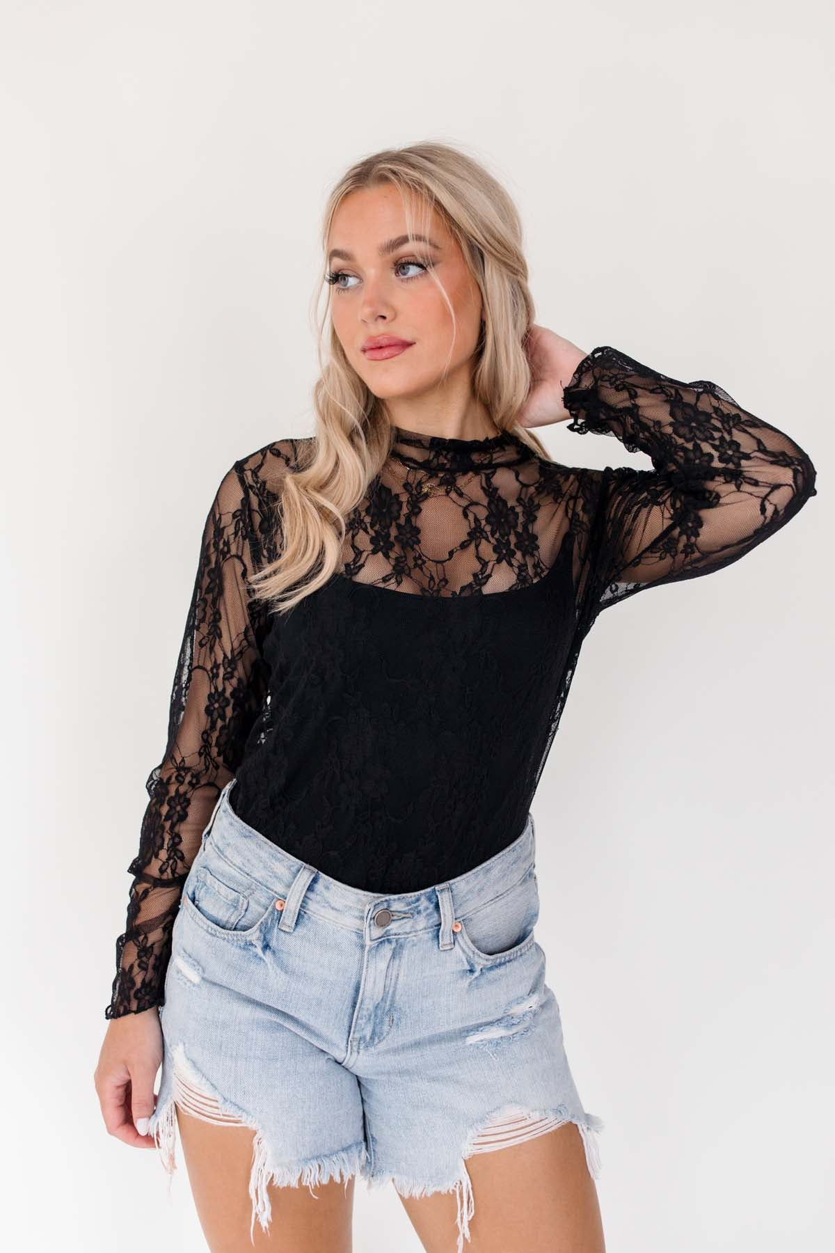RESTOCK - Zoe Black Lace Top | The Post