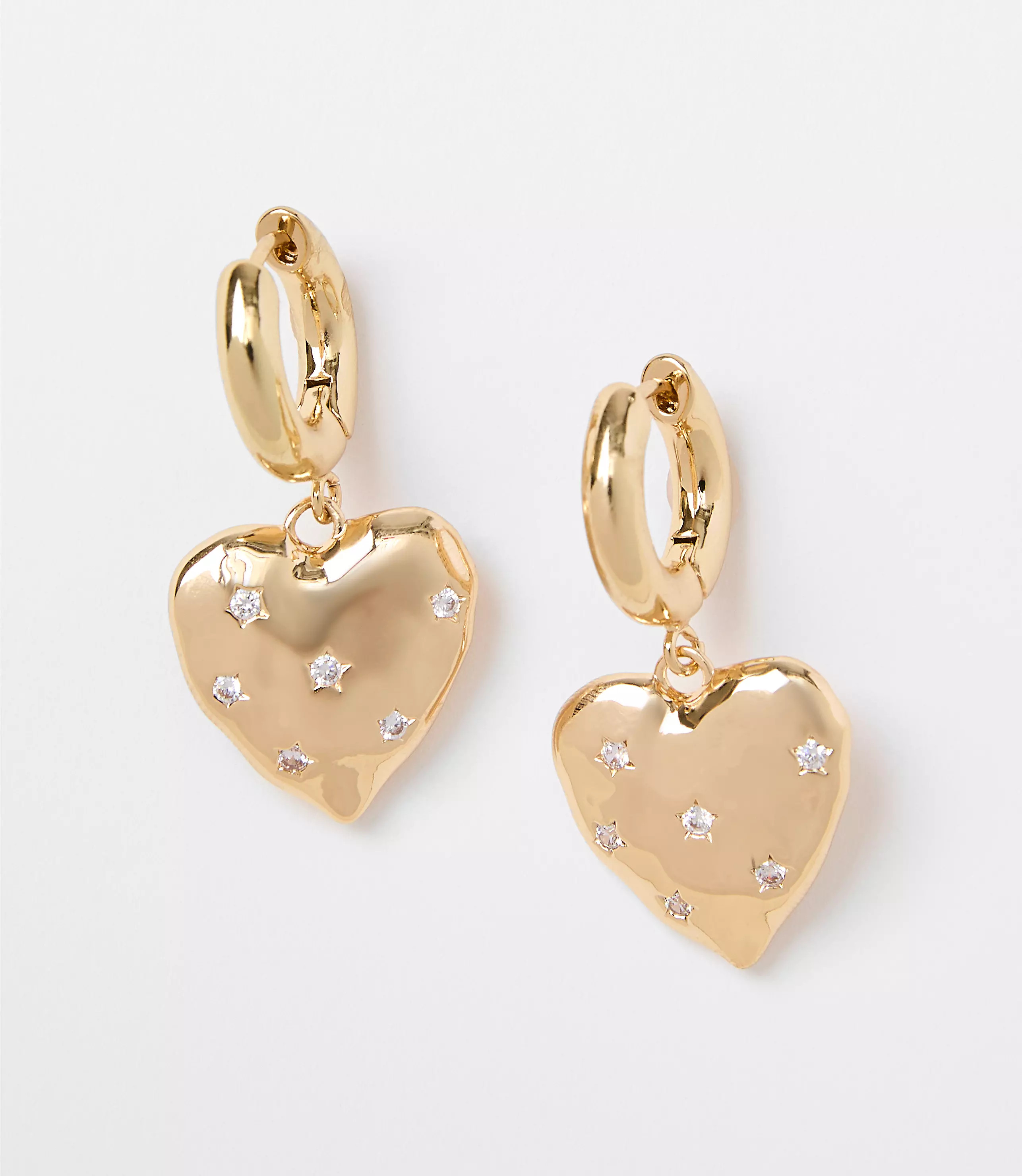 Sparkle Star Heart Drop Earrings | LOFT