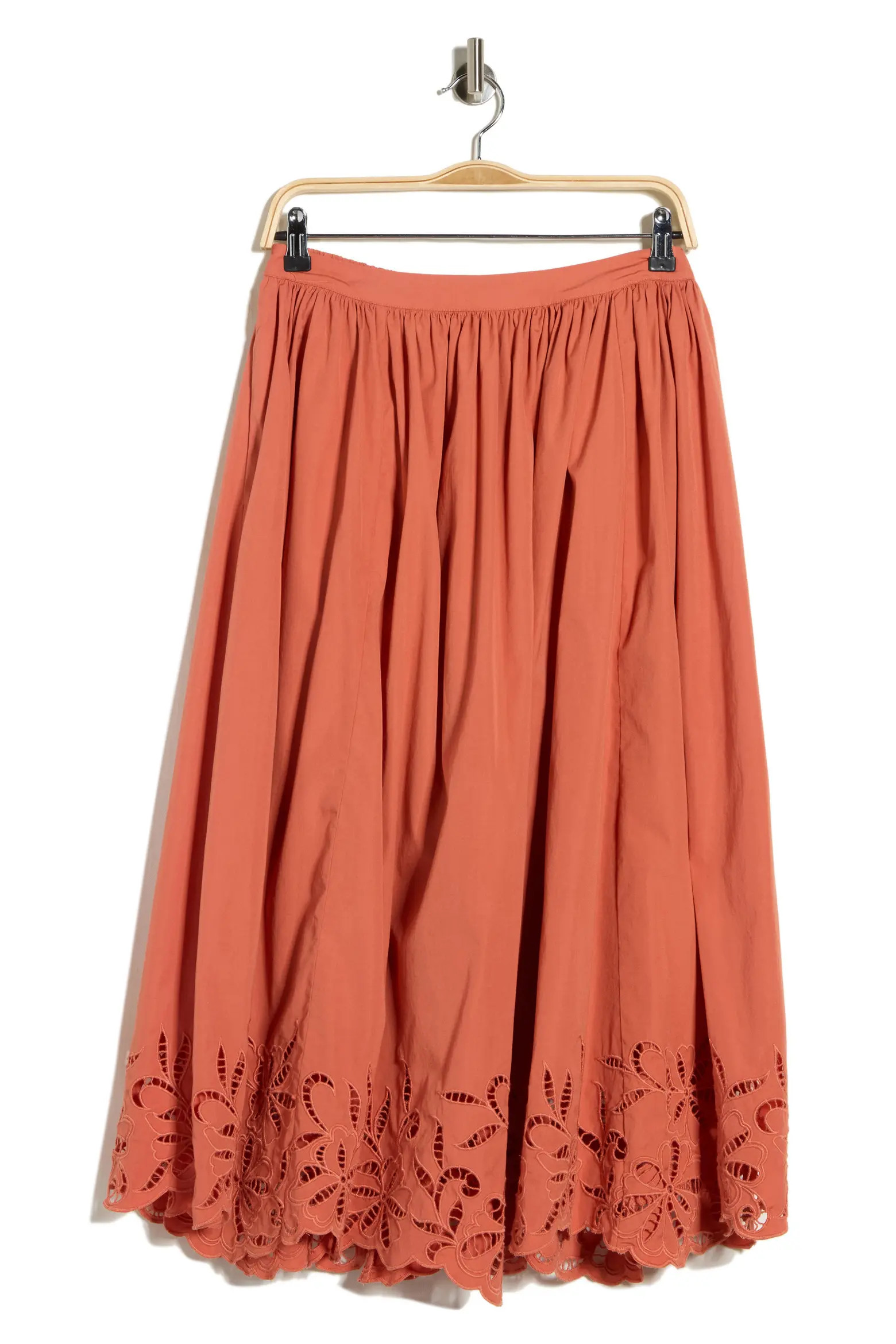 Schiffly Cotton Eyelet Midi Skirt (Women) | Nordstromrack | Nordstrom Rack