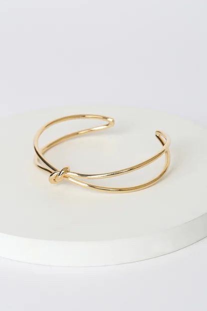 Knot in Here Gold Knotted Cuff Bracelet | Lulus (US)