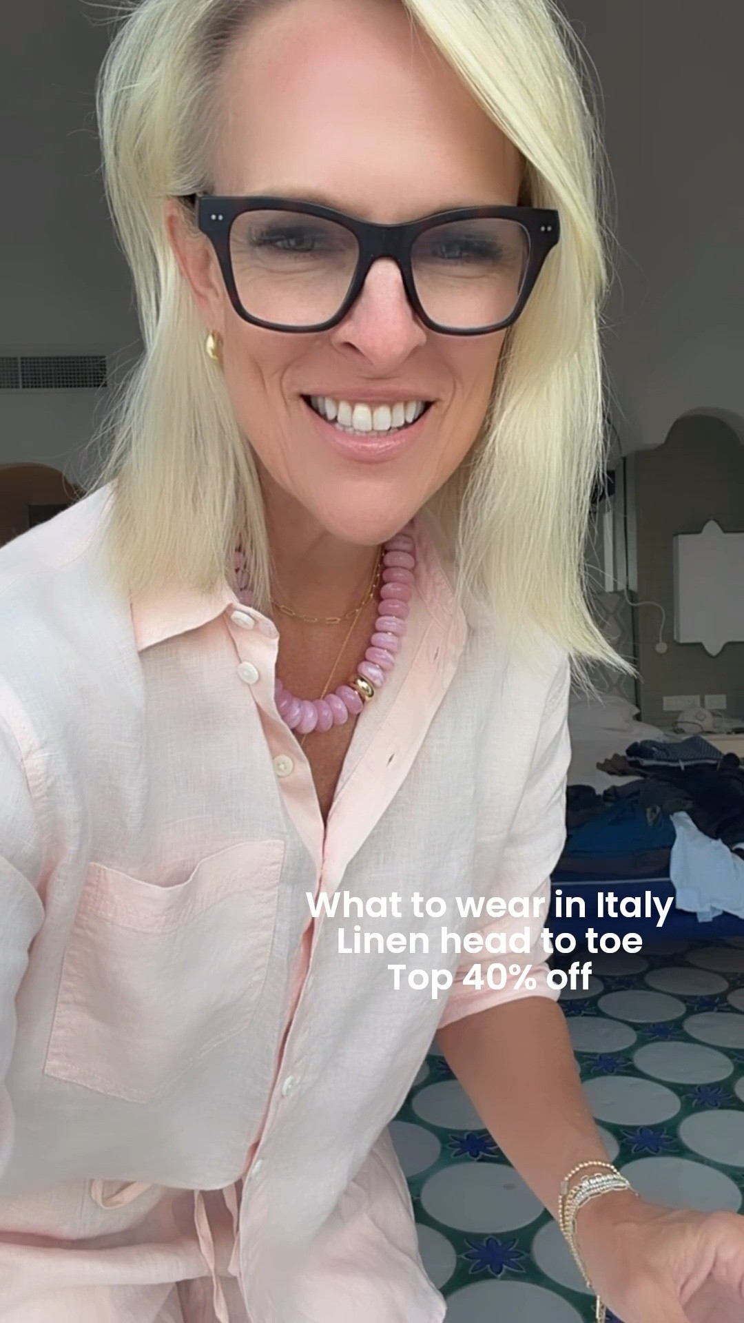 Italy - what to wear to dinner 
European vacation outfits 
This blush pink is so good! 
Top is 40% off - size down one size
Pants - under $100 come in 3 length options
I’m in small, regular. I have these in several colors now. Very good. Have pockets 

Sandals - have been PERFECT for Italy and all the steps

#LTKSaleAlert #LTKTravel #LTKOver40