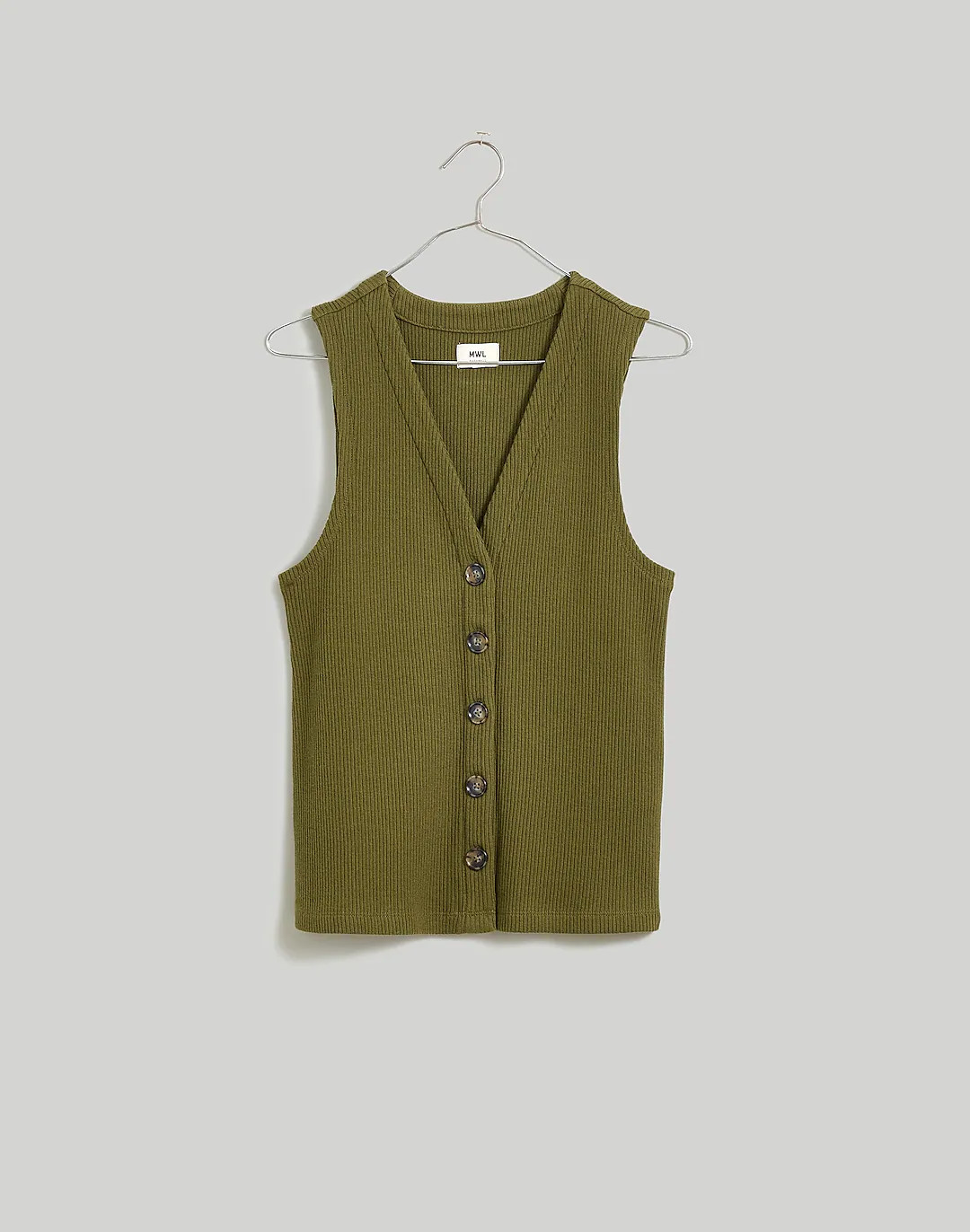 Ribbed Button-Front Vest | Madewell