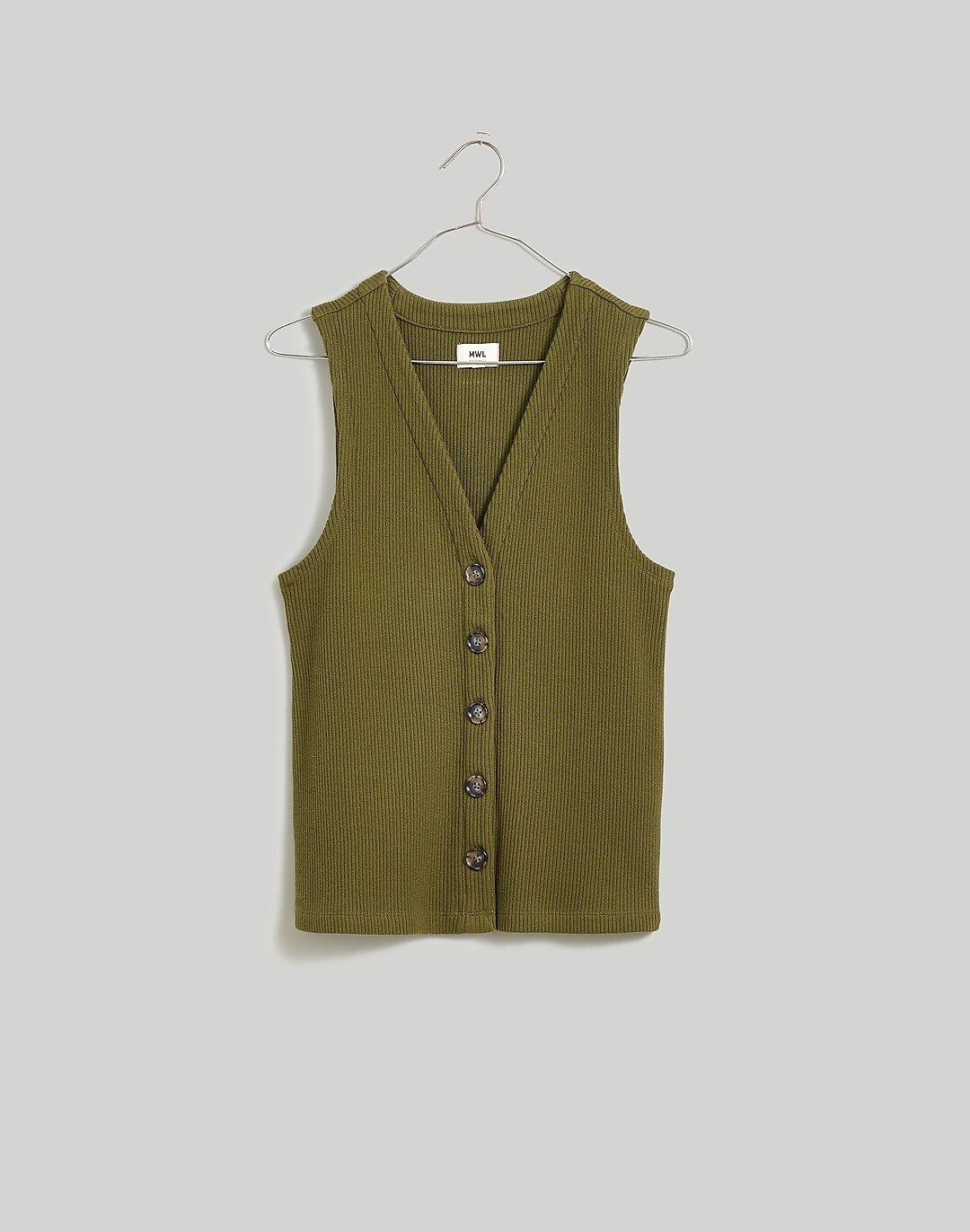 Ribbed Button-Front Vest | Madewell