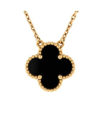 Vintage Alhambra Pendant Necklace 18K Gold and Onyx | Bloomingdale's (US)