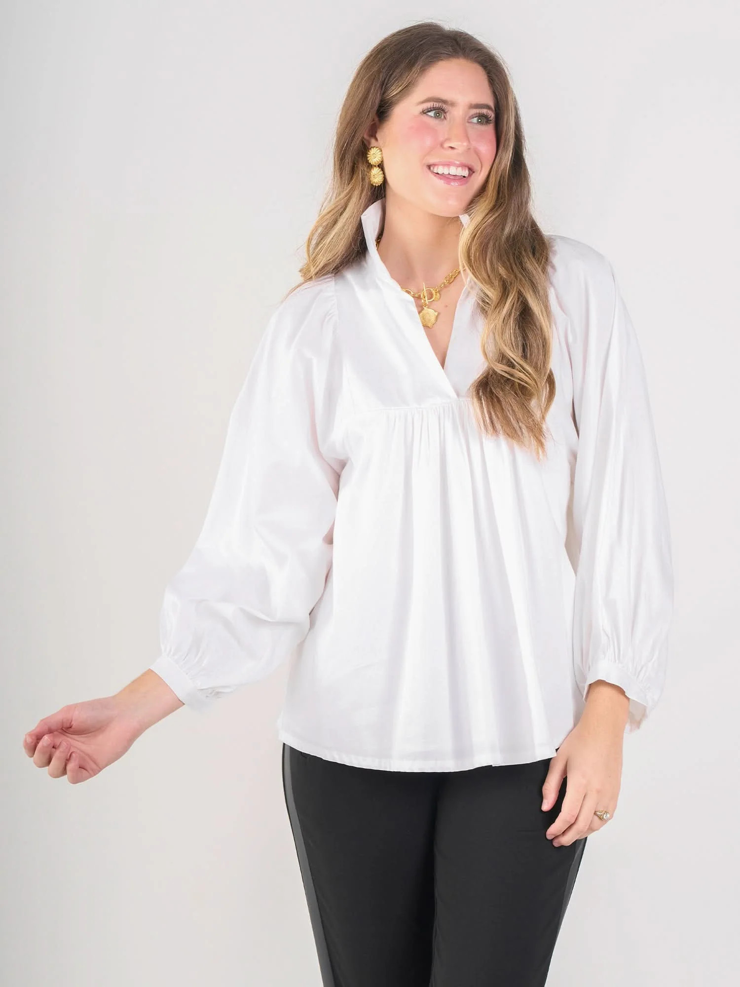 Stella Top in White Cotton Poplin – Emily McCarthy | Emily McCarthy