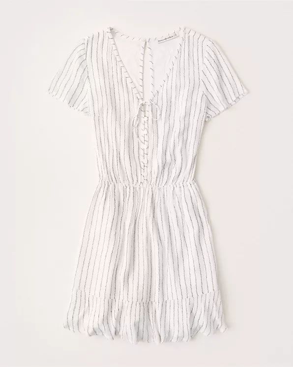 Short-Sleeve Ruffle Hem Dress | Abercrombie & Fitch (US)