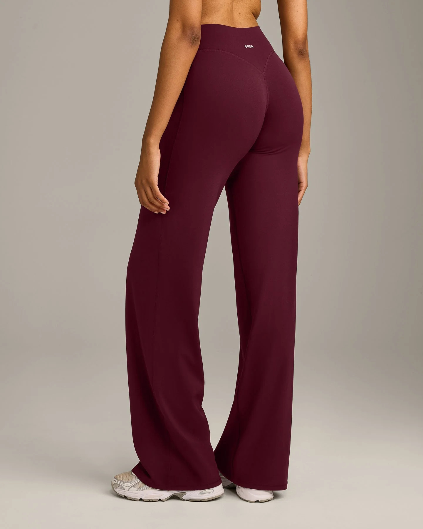 SoftMotion™ Straight Leg Bottoms with Grey Logo 
 Cherry Lacquer Purple | Oner Active (UK / US)