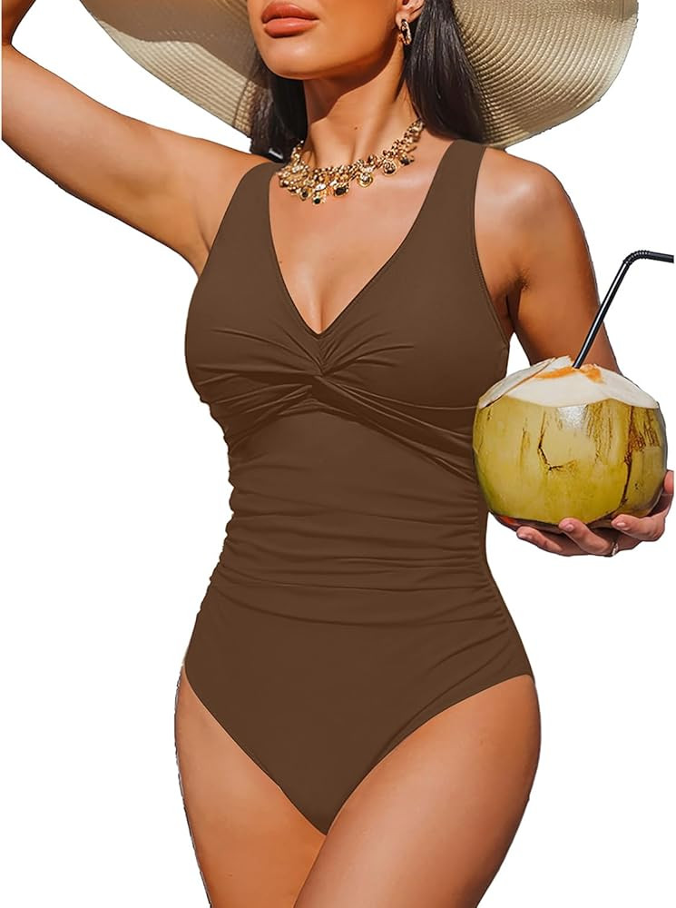 Holipick Women Tummy Control One Piece Swimsuit - Push Up Bathing Suit Full Coverage Slimming Swi... | Amazon (US)