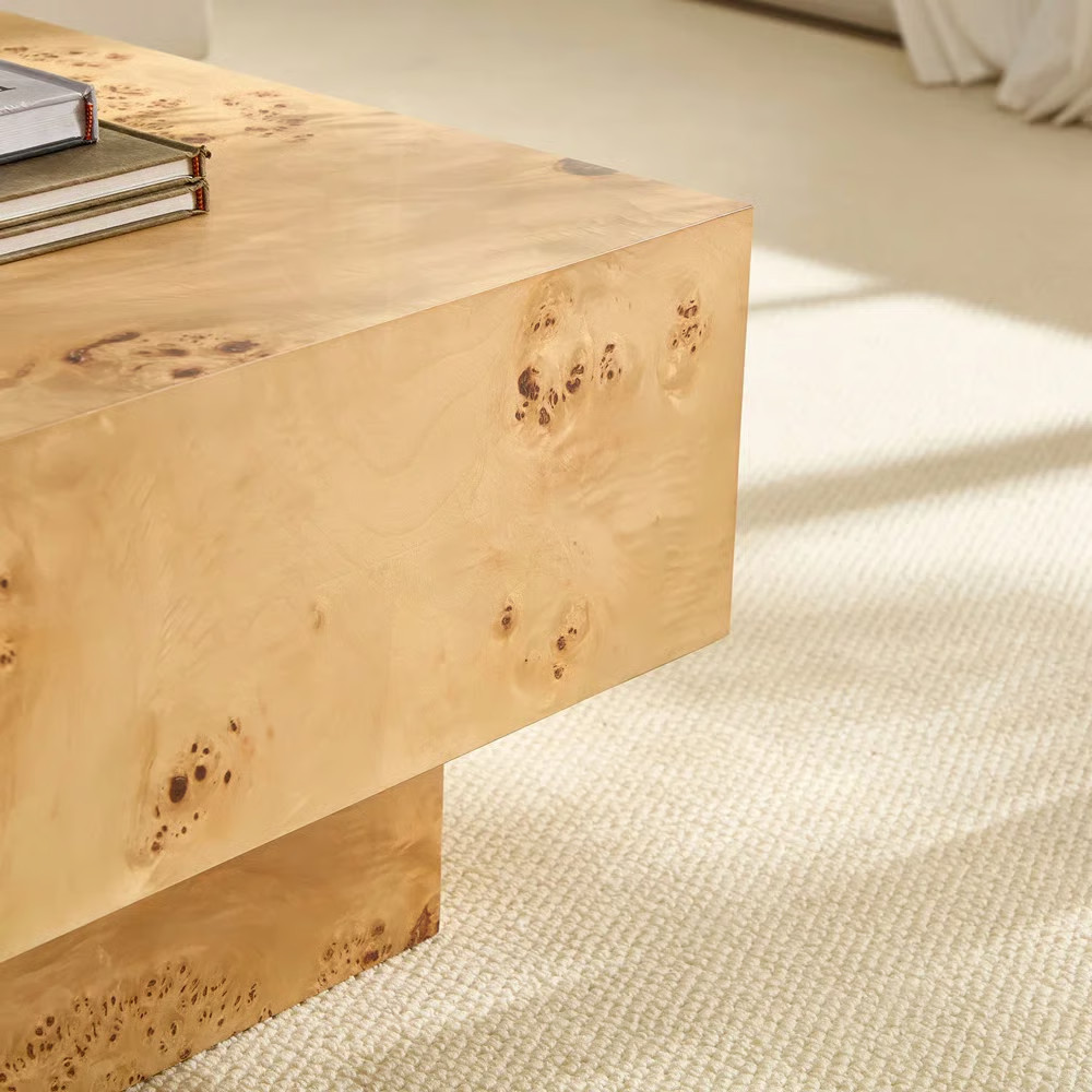 Rectangle Mid-Century Modern Coffee Table with Sturdy MDF Pedestal for Living Room | Wayfair North America