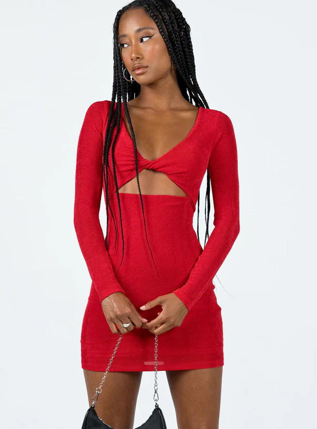 Saffron Mini Dress Red | Princess Polly US