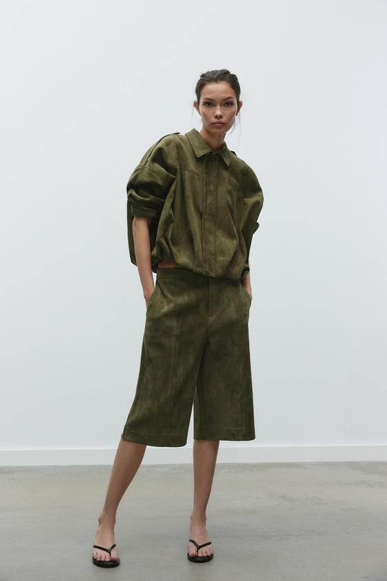 SUEDE EFFECT SHORTS | Zara US