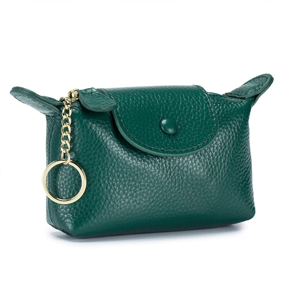 Women's Leather Mini Coin Purse with Keychain, Zipper Wallet, Coin Purse for Women | Amazon (US)