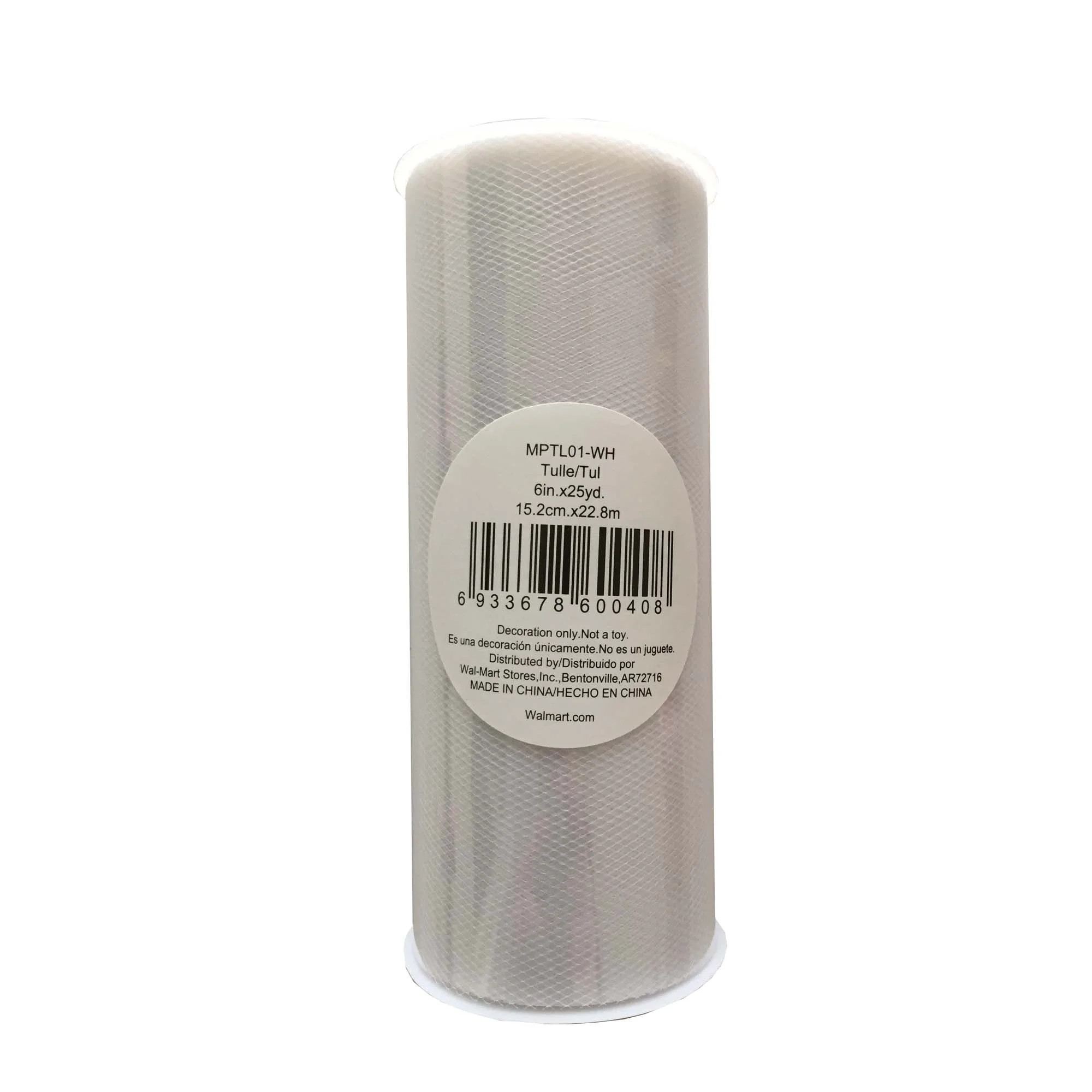 Fuzhou Unbrand 6" x 25 Yds White Matte Tulle, 100% Polyester by the Bolt. - Walmart.com | Walmart (US)