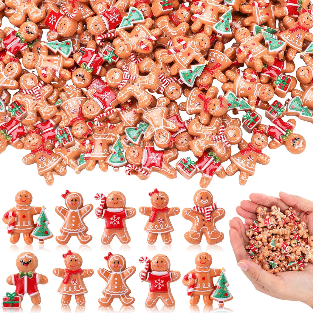 210 Pcs Mini Christmas Gingerbread Man Decorations Set Christmas DIY Craft Accessories Miniature ... | Amazon (US)