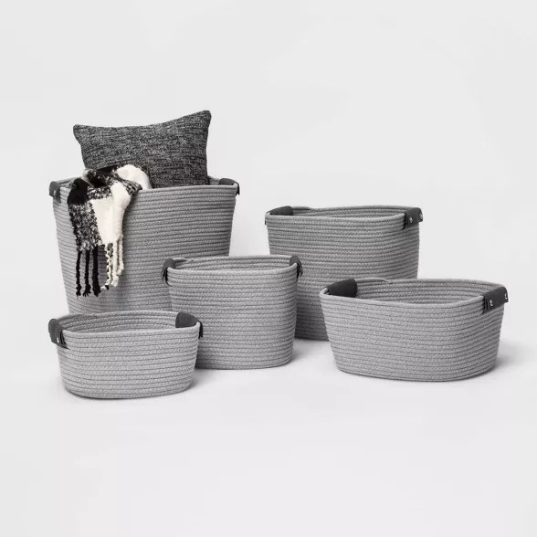 11" Small Coiled Rope Basket Gray - Brightroom™ | Target