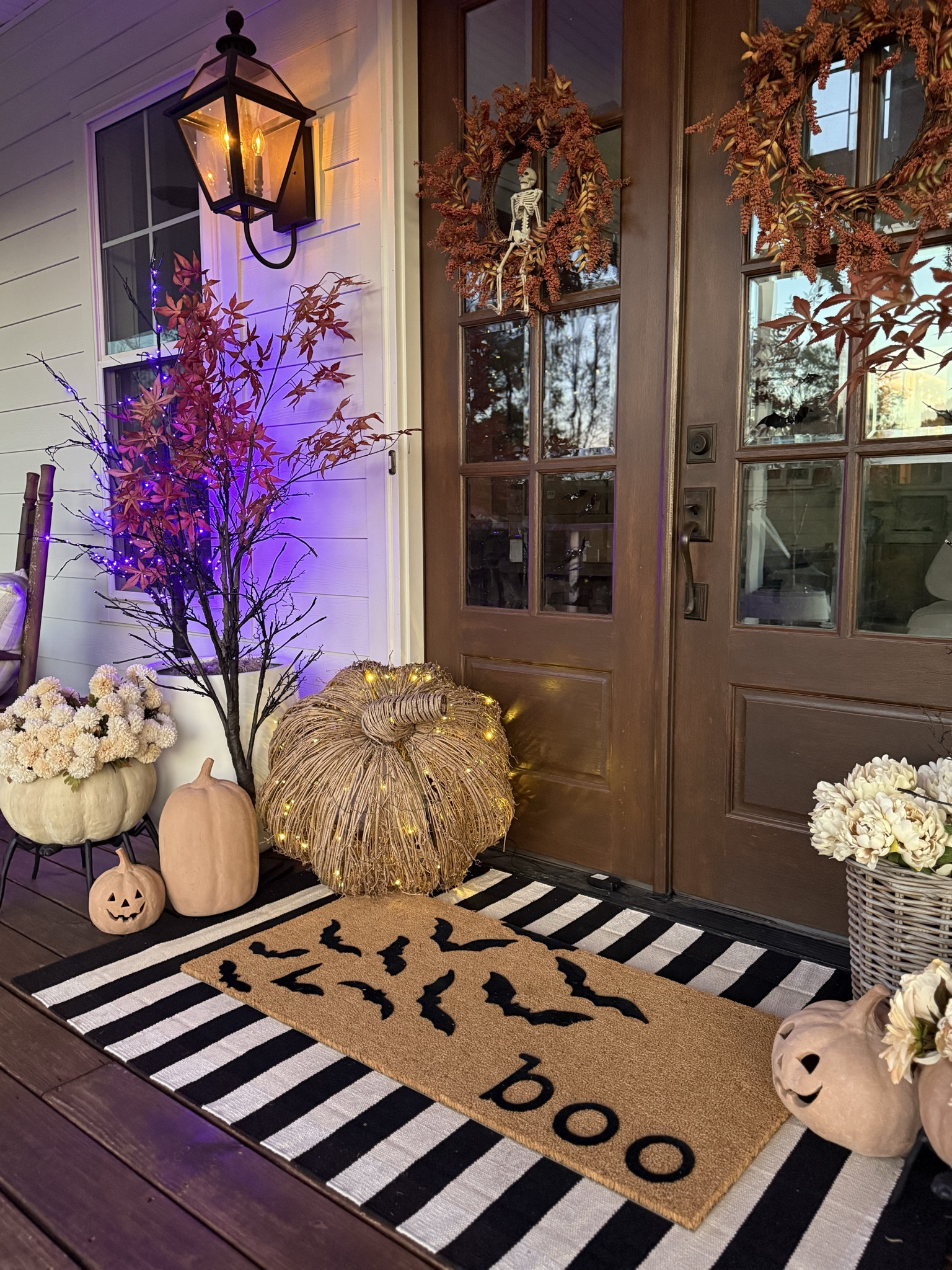 Trick or treat! My Halloween front porch is done! I kept everything I put out for fall and just added to it! My favorite part is probably my new doormat but I also love the light up trees! They can be orange or purple and are so fun! 


#LTKHalloween #LTKSeasonal #LTKHome
