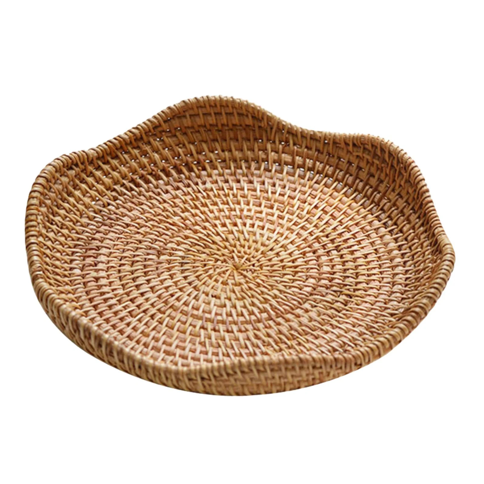 Round Rattan Serving Tray Container Food Organizer Display Wicker Tray for Kitchen , 21cmx3cm - W... | Walmart (US)