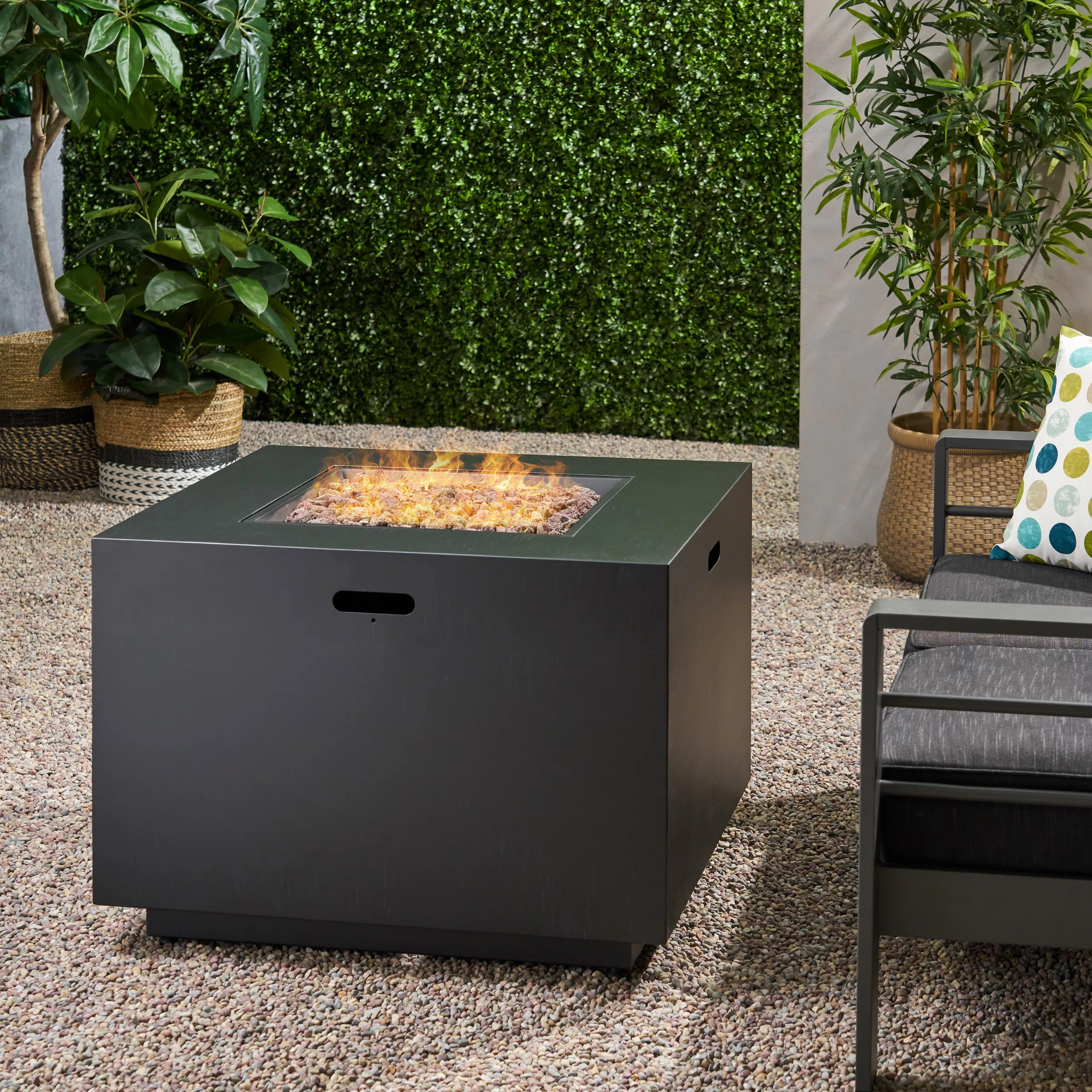 Alsacia Square Propane Smokeless Fire Pit Table with Hidden Fuel Tank | Wayfair North America