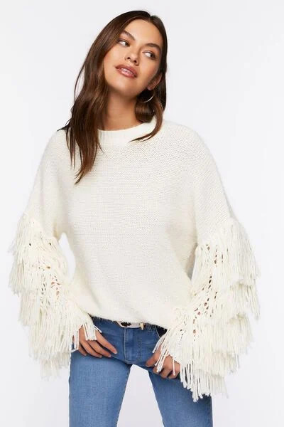 Chunky Fringe-Trim Sweater | Forever 21 | Forever 21 (US)