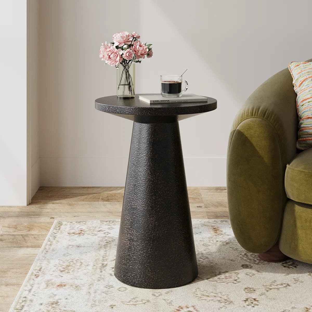 Indoor/Outdoor Contemporary Sculptural Magnesium Oxide (MGO) Side Table | Wayfair North America