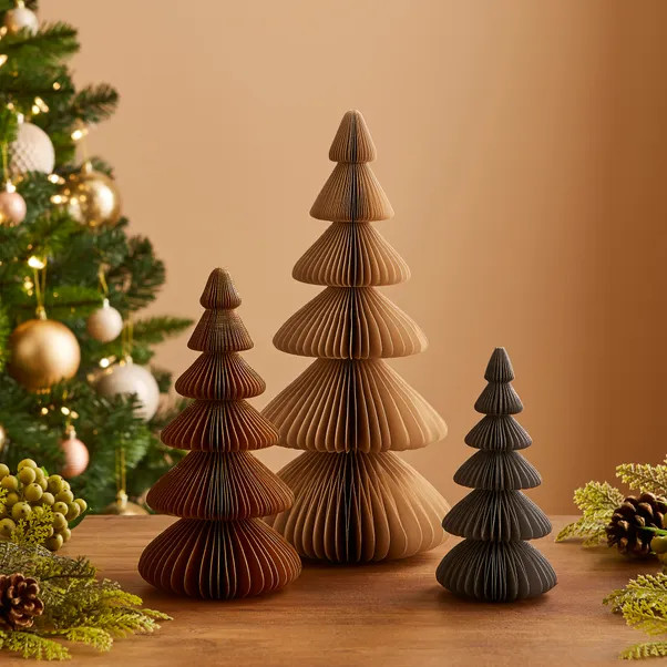 Pack of 3 Starlight Fold Out Paper Trees | Dunelm (migrated)