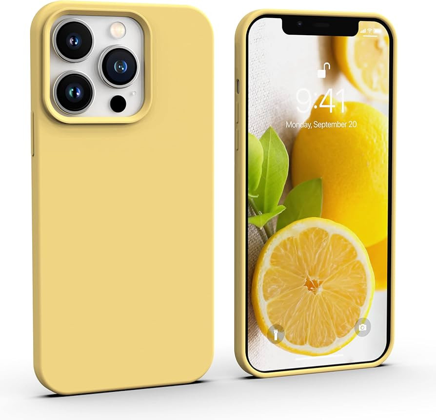 IceSword iPhone 13 Pro Max Case Yellow (2021), Liquid Silicone Slim Protective Phone Case, Soft A... | Amazon (US)