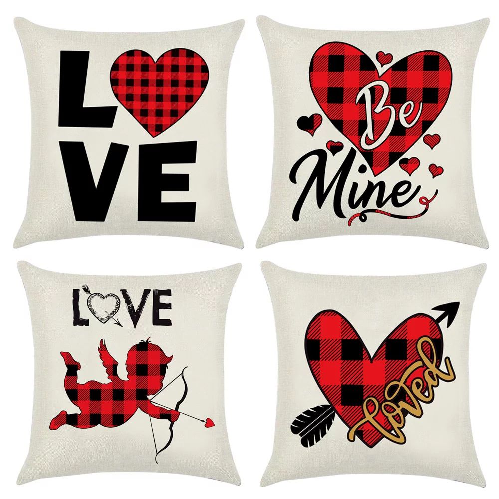 TINGOR Valentines Day Decoration Pillow Covers 18x18 Inch Set of 4 Home Decor Clearance Romantic ... | Walmart (US)