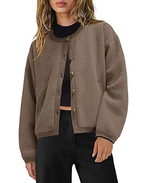 Yanekop Womens Sherpa Jacket Button Down Fleece Winter Coat Fuzzy Jackets Chunky Cardigan Sweater... | Amazon (US)