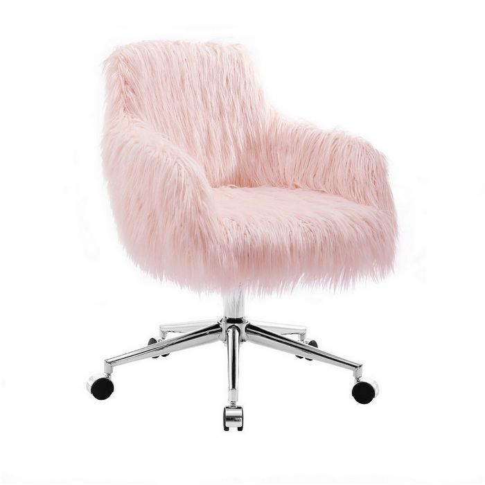 Fiona Chrome Base Office Chair Pink - Linon | Target