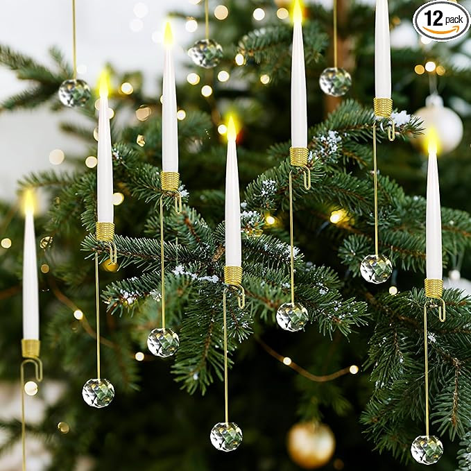 Christmas Tree Candles with Remote Timer, 12 Pack Flameless Candles for Christmas Tree Flickering... | Amazon (US)