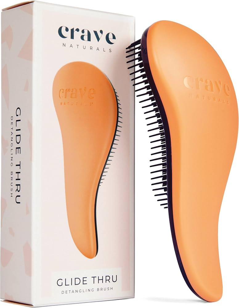 Crave Naturals Glide Thru Hair Brush - Detangler Brush for Curly, Straight, Wet or Dry Hair - Gen... | Amazon (US)