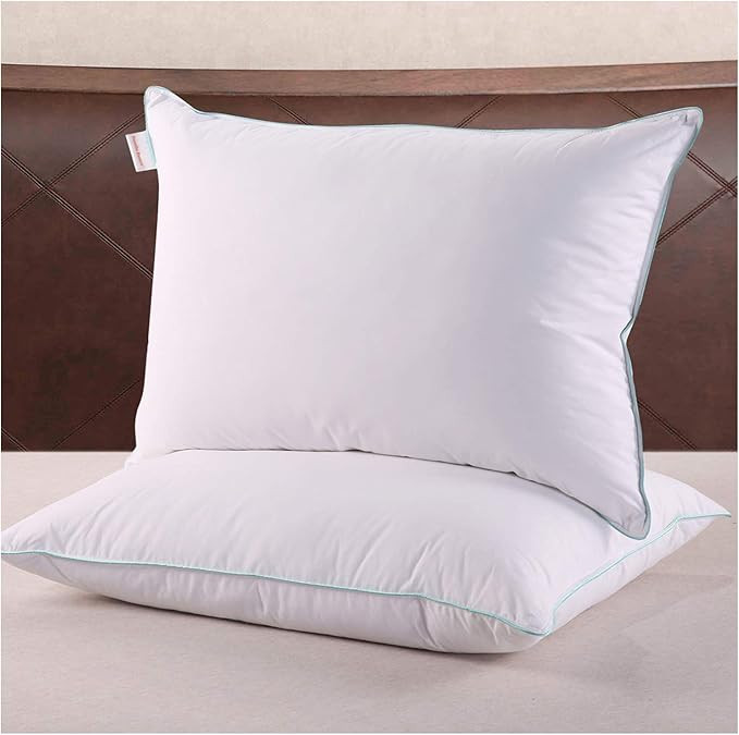 Homelike Moment Down Feather Pillows King - 2 Pack Feather Bed Pillows for Sleeping King Size Pil... | Amazon (US)