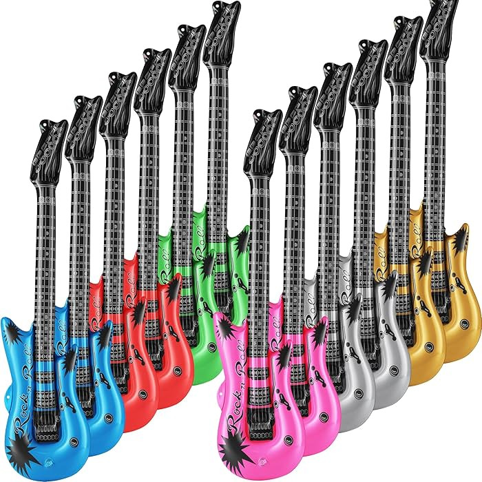 Inflatable Guitars for Kids - (Pack of 12) 36-inch Neon Blow Up Guitar Instruments, Party Favors,... | Amazon (US)
