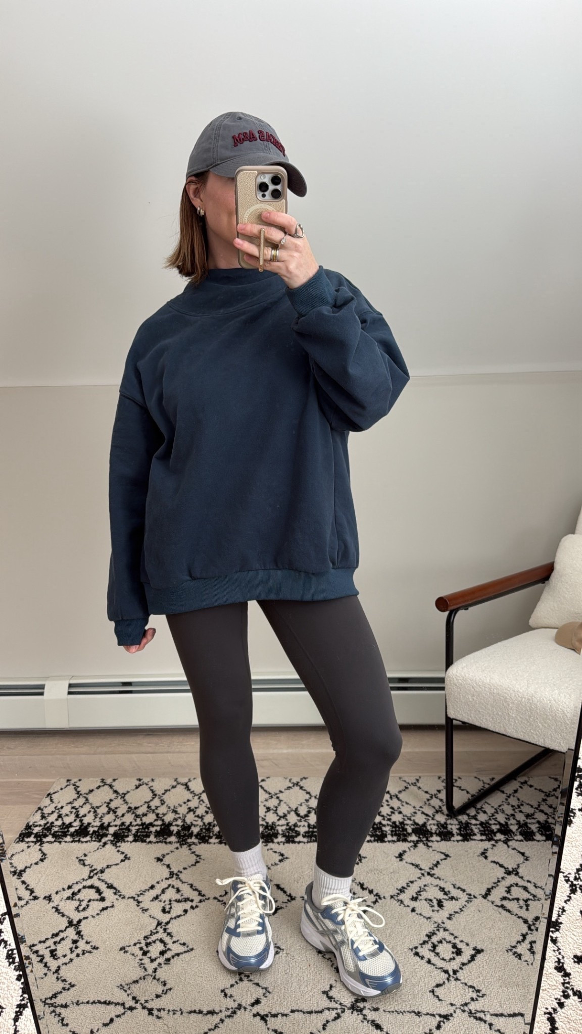 comfy mom ootd 🤍 leggings fit tts wearing a M & sweatshirt fits oversized, wearing a M 

#LTKPetite #LTKmomlife #LTKootd