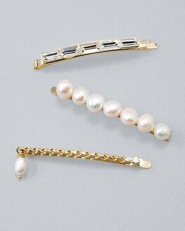 Freshwater Pearl Bobby Pins, Set of 3 | White House Black Market