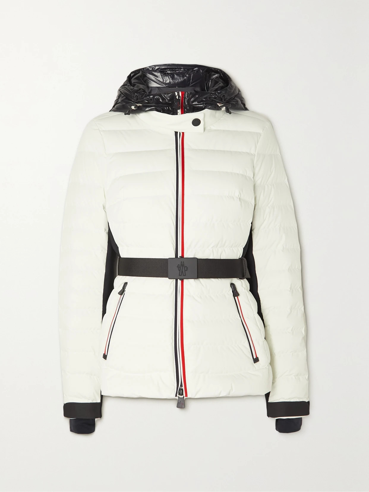 Moncler Grenoble - Bruche Belted Two-tone Quilted Down Ski Jacket - White | NET-A-PORTER (US)