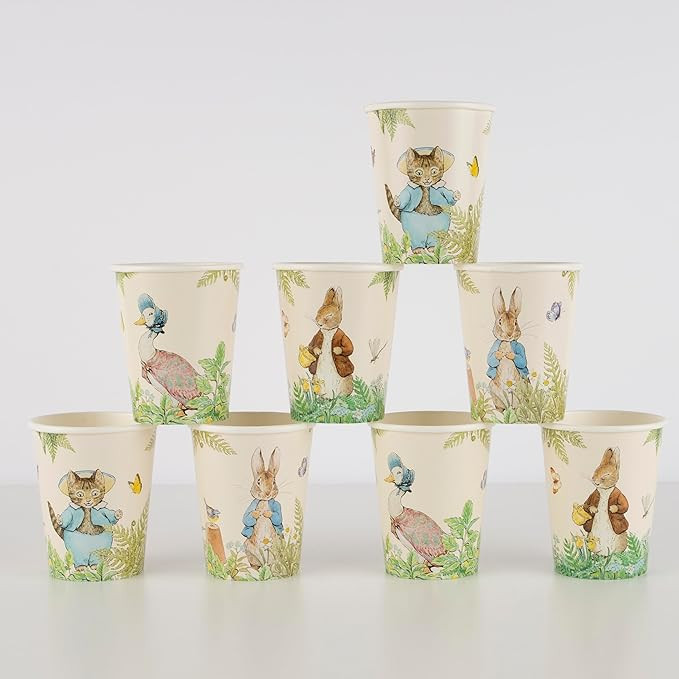 Meri Meri Peter Rabbit™ In The Garden Cups (Pack of 8), Paper Party Cups, Disposable Peter Rabb... | Amazon (US)