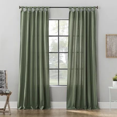 August Grove® Archaeo Sarro Washed Cotton Semi-Sheer Tab Top Curtain Panel | Wayfair | Wayfair Professional