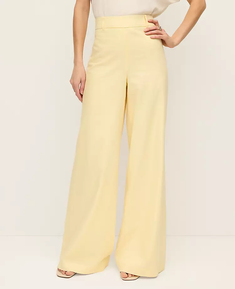 The Petite Statement Palazzo Pant in Linen Blend | Ann Taylor