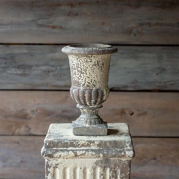 Distressed Pedestal Urn | Antique Farm House